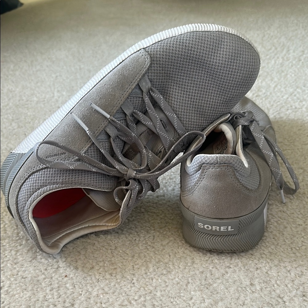 Sorel Gray Waterproof Sneakers with Sleek Low-Top Design